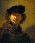 Rembrandt Peale Self Portrait with Velvet Beret oil painting on canvas